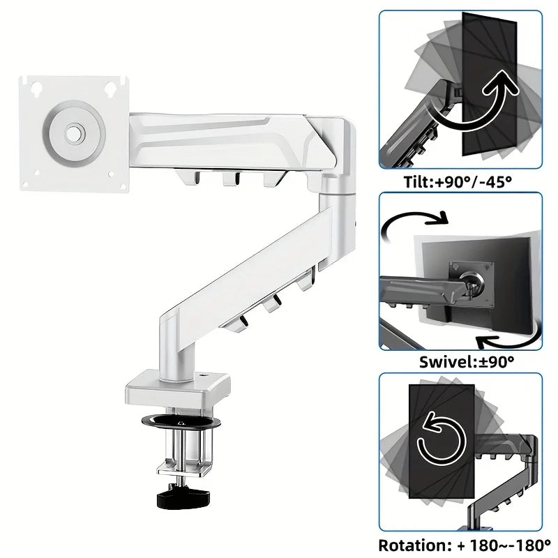 Single Monitor Arm for 13-32" Screens | Full Motion Swivel Desktop Stand