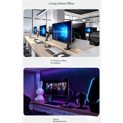 Single Monitor Arm for 13-35" Screens | Height Adjustable Ergonomic Stand with Dual Base
