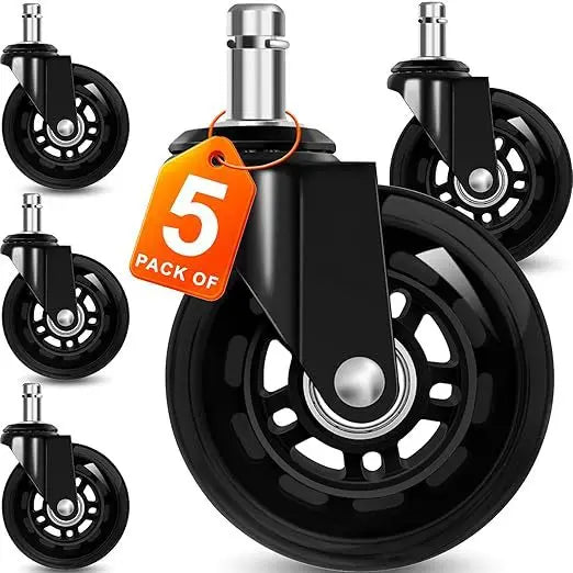5 Pcs 3-inch Pu Silent Caster Wheels