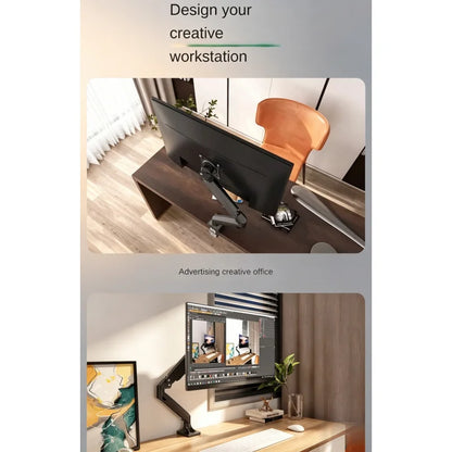 Single Monitor Arm for 13-35" Screens | Height Adjustable Ergonomic Stand with Dual Base