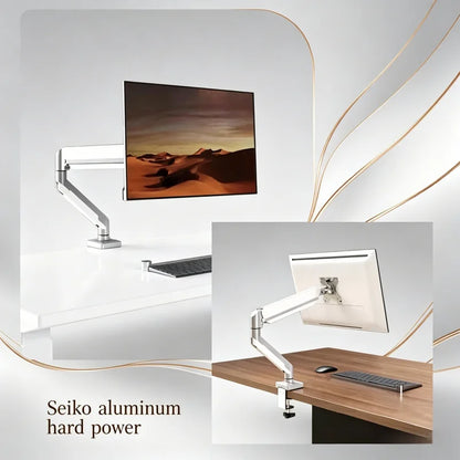 Single Monitor Arm for 13-35" Screens | Height Adjustable Ergonomic Stand with Dual Base