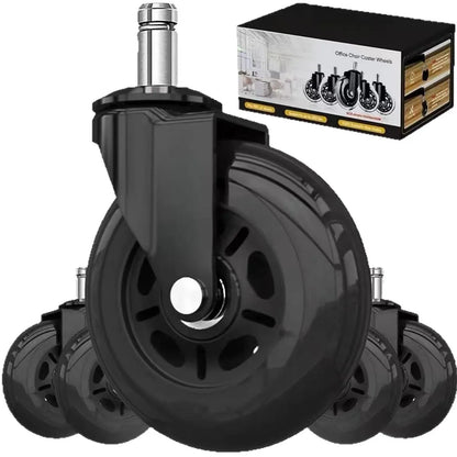 5 Pcs 3-inch Pu Silent Caster Wheels