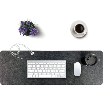 Large Felt Desk Mat 31.5"x15.7" | Mouse Pad, Keyboard Mat & Desk Protector - Dark Gray