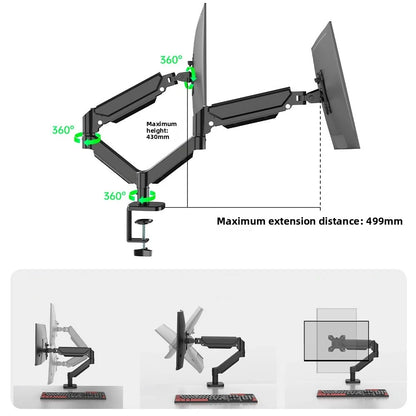 360° Rotating Monitor Arm | Ergonomic Desktop Mount, Universal Fit