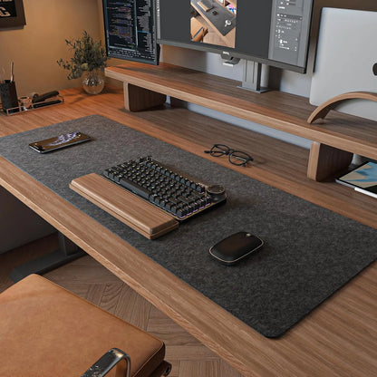 Large Felt Desk Mat 31.5"x15.7" | Mouse Pad, Keyboard Mat & Desk Protector - Dark Gray