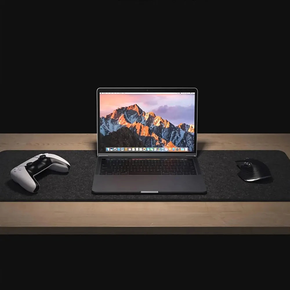 Large Felt Desk Mat 31.5"x15.7" | Mouse Pad, Keyboard Mat & Desk Protector - Dark Gray