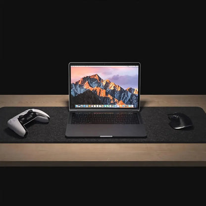 Large Felt Desk Mat 31.5"x15.7" | Mouse Pad, Keyboard Mat & Desk Protector - Dark Gray