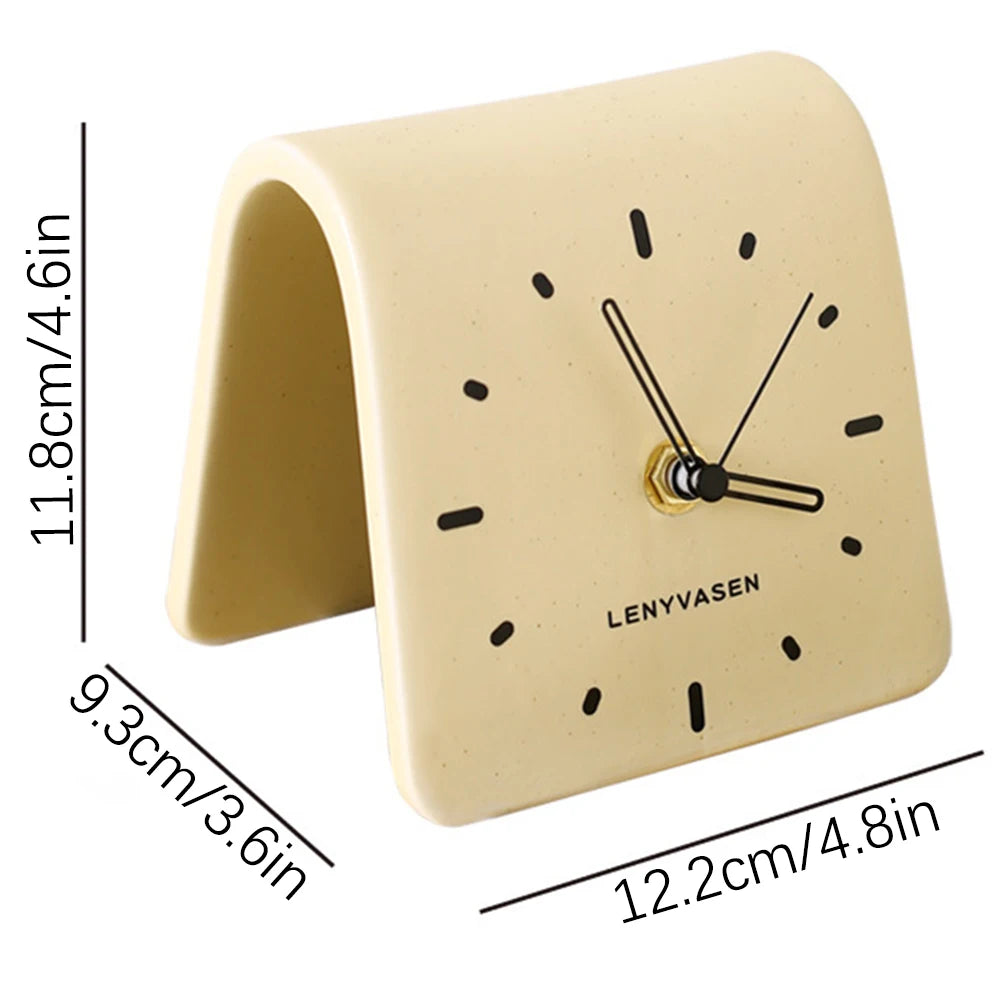 Ceramic Silent Desk Clock | Mute Bedside & Living Room Decor