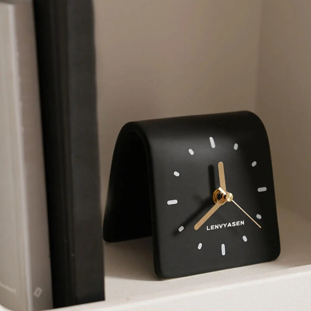 Ceramic Silent Desk Clock | Mute Bedside & Living Room Decor